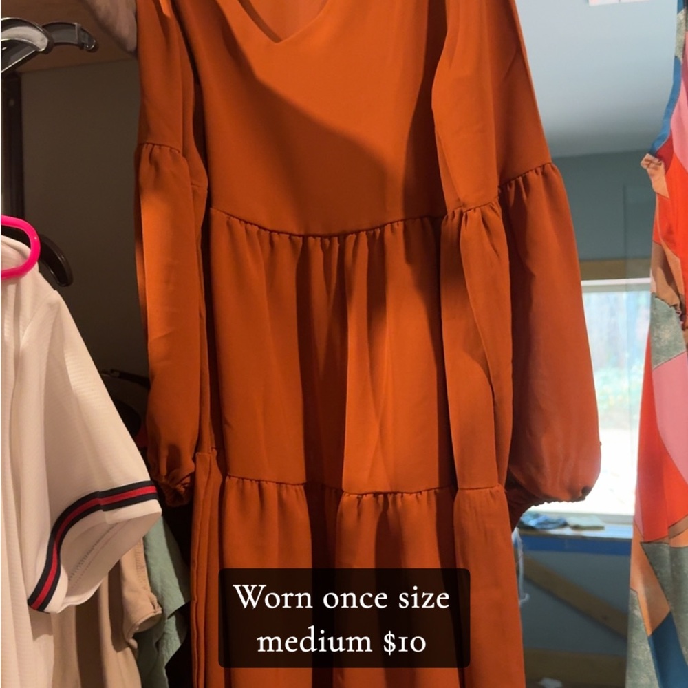 Elegant Orange Women's Dress